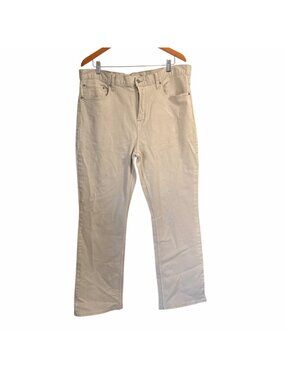 Old Navy Mens Khaki Boot-Cut Jeans 40X32 Built-In Flex Cotton Blend